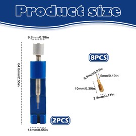 10PCS Watch Link Removal Tool Kit, 2 Metal Strap Adjusters with 8 Extra Pins, Watch Pin Removal & Size Adjustment Tool