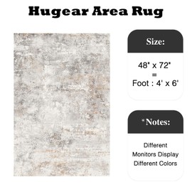 HUGEAR 4x6 Washable Rugs Hallway Area Rug Indoor Accent Rug Abstract Non Slip Low Pile Carpet Distressed Throw Rug for Bedroom Living Room Office Dining Room Kitchen Laundry Room Bathroom