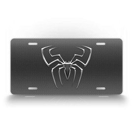 Silver Spider Design License Plate Peter Parker Novelty Auto Tag
