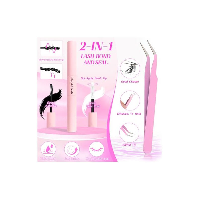 Lash Clusters Kit, Natural 560 Pcs Cluster Eyelash Extensions Kit