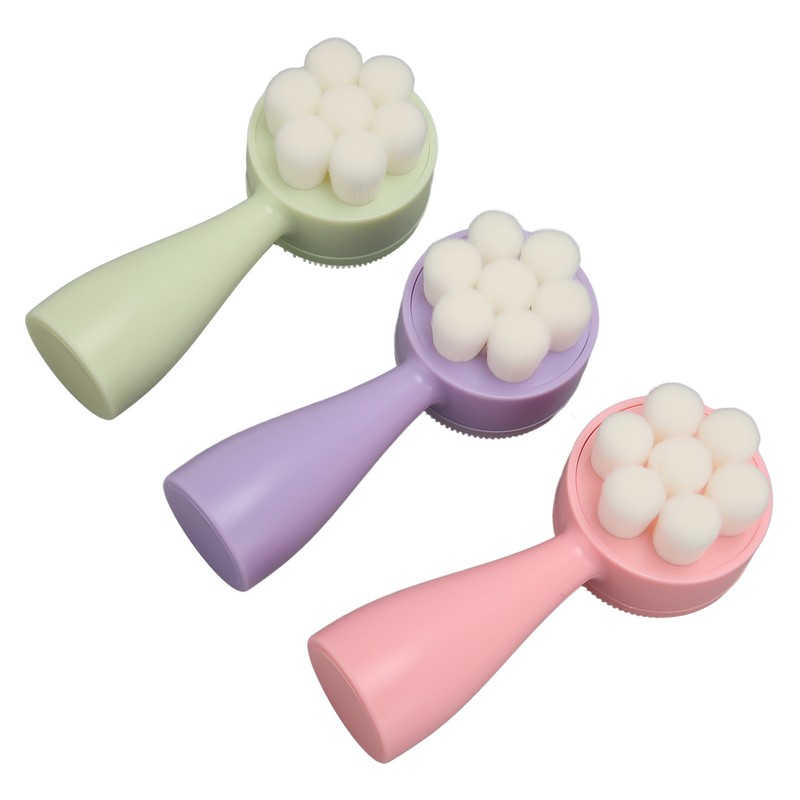 3pcs Facial Cleansing Brush Deep Cleansing Exfoliation Removing Blackhead Massaging
