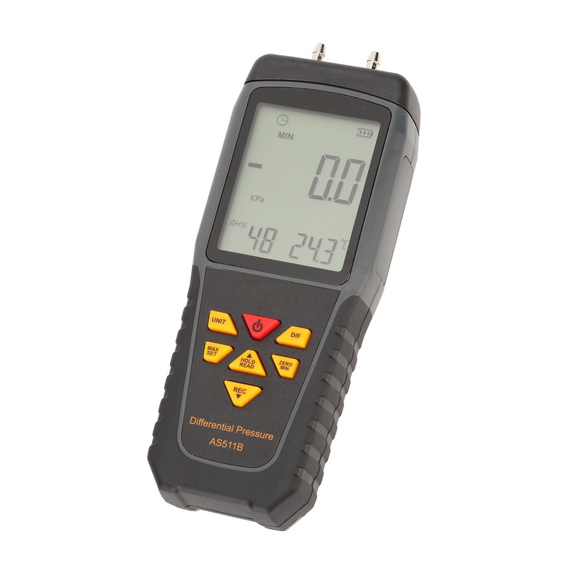 Differential Pressure Gauge LED Backlit Display Handheld Digital Gas Pressure