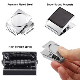 Strong Magnet Clips 1.2 Inch - 12 Packs Heavy Duty Metal Magnetic Clips for Refrigerator, Magnetic Clip for Whiteboard, Picture, Office Magnets, Magnets Clipboard for White Boards