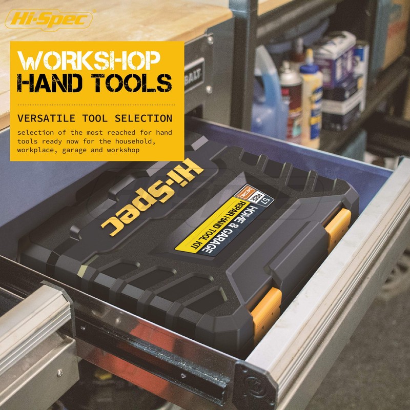 Hi-Spec 57pc Home Garage DIY Tool Kit Set. Complete Beginner