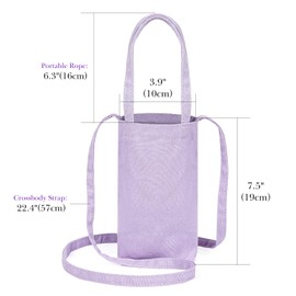 Linkidea Tumbler Carrier with Strap Compatible with YETI Rambler Tumbler 30oz, Iron °Flask Classic Tumbler 2.0 20oz/24oz/32oz, Waterbottle Sling Bag Holder Shoulder Strap, Light Purple