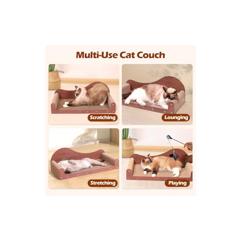 ComSaf 26.4" Large Cat Scratcher Bed, Cat Scratching Board, Durable