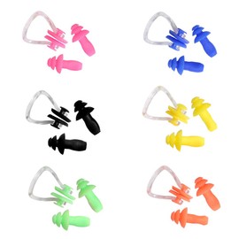 6 Packs Kids Swimming Nose Clips Swimming Earplugs Silicone Earplugs Protection Kit Swimming Training Protector Pegs for Swimming Men Women Adult Children Beginners