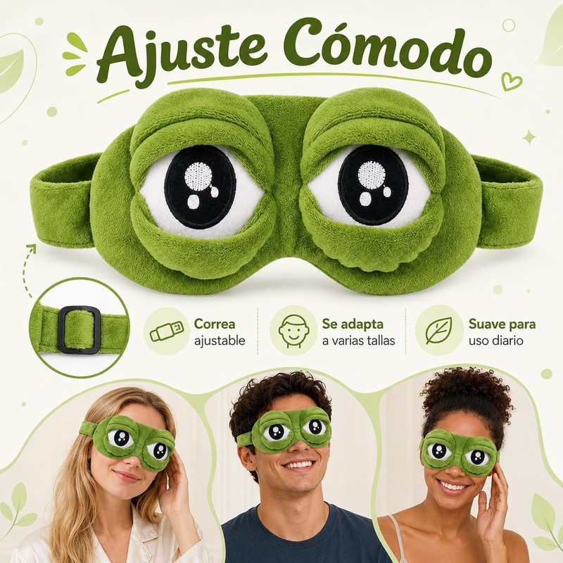 3D Frog Sleep Mask, Soft Contoured Sleeping Mask, Funny Frog