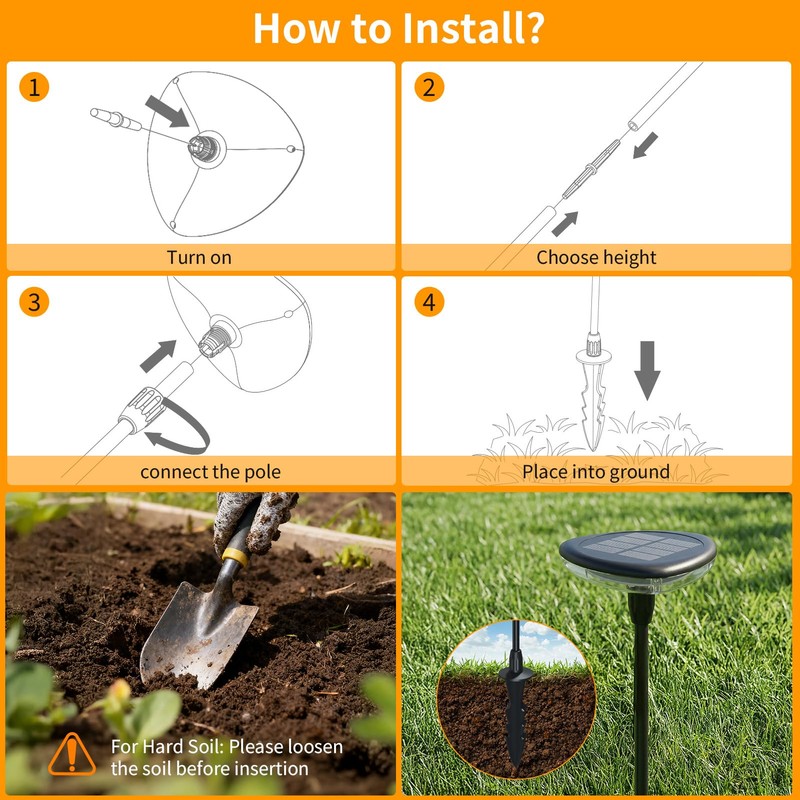 Solar Pathway Lights Outdoor, 4 Pack Solar Powered Garden Lights