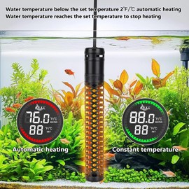 AQQA Aquarium Heater,Submersible Fish Tank Heater 59-93°F/15-34°C External Controller,Rapid Heating,Ultra-high Temperature Protection,Automatic Power-Off When Leaving Water (500W for 80-135 Gallon)
