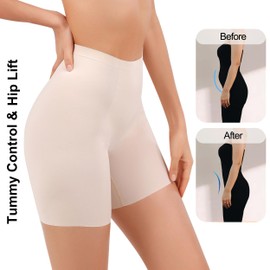 IRISMORII Boy Shorts Underwear for Women Boxer Briefs Anti Thigh Chafing Tummy Control Seamless Breathable Lightweight (Beige 2X)