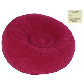 Outdoor Foldable Inflatable Flocked Single Sofa Chair for Living Room Balcony GardenRose Red