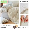 Simple&Opulence 100% Linen Duvet Cover Set 3pcs with Coconut Button
