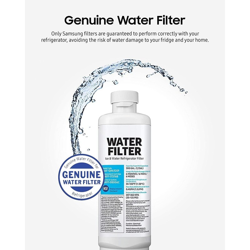 Filtro de Agua Original DA97-17376B, DA97-08006C, HAF-QIN, HAF-QIN/EXP para Refrigeradores