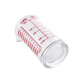 Ackers 4oz Glass Measuring Cup – Shot Glass with Ounce,Ml,Cups Markings for Kitchen & Bar(Red Line)