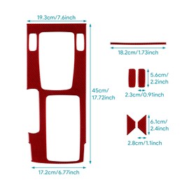 AIRSPEED for Honda Accord 9th Gen 2013 2014 2015 2016 2017 Car Gear Shift Panel Cover Center Console Soft Carbon Fiber Interior Trim, Red
