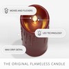 Luminara Wax Drip Flameless LED Candle, Burgundy 3" x 4.5",