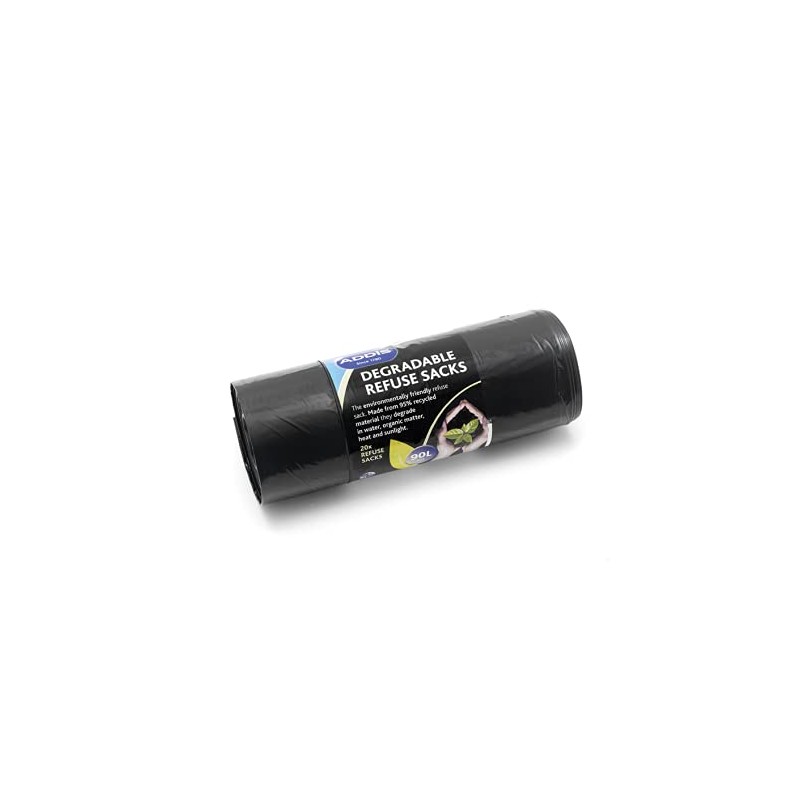 Addis 504870 90L Plastic Refuse Sacks Black, 20 Each, Single