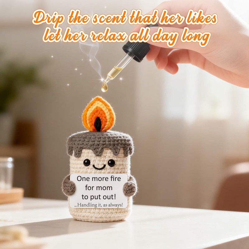 YUEYUQIU Funny Mom Birthday Gifts from Daughter Son, Crochet Candle