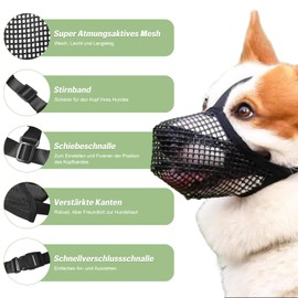 Professional Dog Muzzle, Breathable and Adjustable Mesh Muzzle for Large and Medium Dogs to Prevent Bite Injuries, Chewing and Excessive Barking (M)