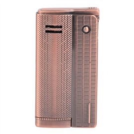 Vintage Oblate Fashionable Lightweight Portable Metal Lighter Daily Use(Brown)