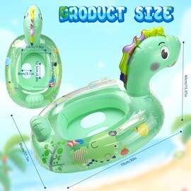 Rtudan Inflatable Dinosaur Pool Floats, Kids Inflatable Float Raft with Handle, Pool Inflatable Floats for Kids, Summer Fun Swimming Pool Beach Toys Party Outdoor Decorations