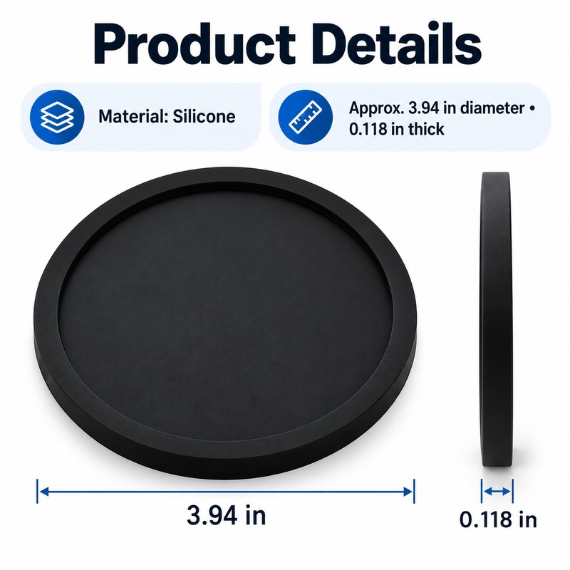 Non-Slip Silicone Drink Coasters Set of 6 – Heat-Resistant Table