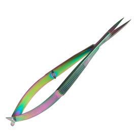 Sandbros Cuticle Scissors Extra Fine Nail Scissors Cuticle Trimmer Fine Pointed Tip for Dry, Dead Skin,Skin Care,Eyebrow, Eyelash, Trim Nail and Dry Skin Straight or Curved. (Multi Titanium Straight)