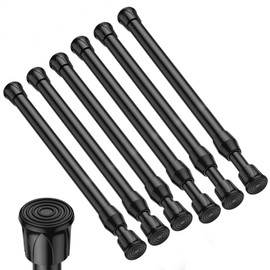 Tension Curtain Rod 12-20inches Small Tension Rods Black Adjustable Spring Tension Curtain Rods 6 Pack Mini Curtain Rod Short for Cupboard Closet Rod Kitchen Drawers No Drill Cupboard Cabinets