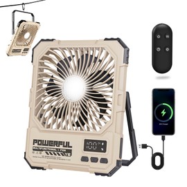XG.&co 20000mAh Camping Fan with LED Light, Portable Fan Rechargeable 8 Inch, Remote & Hook, 18-85H Long Runtime Battery Powered Bank Tent Fan for Camping, RV, Outdoor Travel，Ultra Thin Foldable Fan