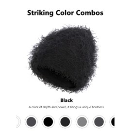 ROXUN Distressed Beanie, Fuzzy Shiesty Yeat Warm One Size for Men Women Winter Fashion Knit Cap Black