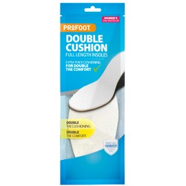 Profoot Double Cushion Insoles - Full Length Insoles for Women - Extra Thick Cushioning - Dual Layer Shoe Inserts - Ideal for Foot Discomfort - One Size Fits All - 1 Pair per Pack