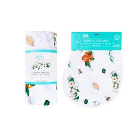 Little Hometown North Carolina Floral Baby Blanket Gifset