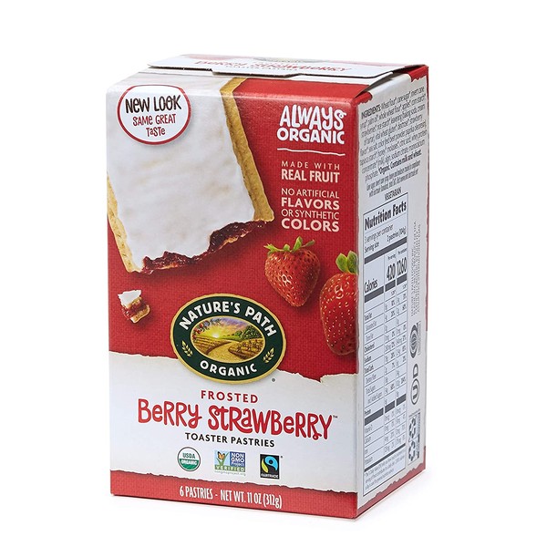 Nature’s Path Frosted Berry Strawberry Toaster Pastries, Healthy, Organic, 11-Ounce Box (Pack of 12)