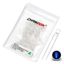 CHANZON 100 pcs 3mm Purple UV LED Diode Lights (Violet Clear Round Transparent DC 3V 20mA) Bright Lighting Bulb Lamps Electronics Components Indicator Light Emitting Diodes