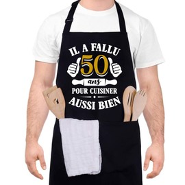 Halinuia Kitchen Apron for Men and Women, black