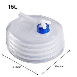Collapsible Water Container with Tap Portable Water Carrier Retractable Bucket for Camping, Hiking, Picnics, Travel(15L)