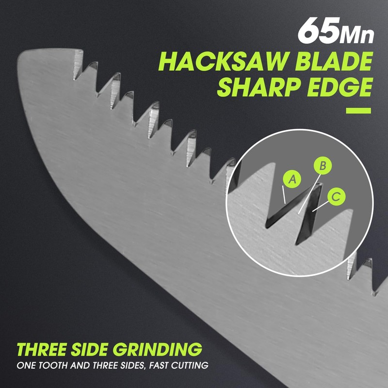 DNA MOTORING 15.5in Hand Pruning Saw, Hand-Held Garden Saw, Curved