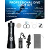 Dive Light, 2500 Lumen Underwater Flashlight, IPX8 Waterproof Diving Flashlight