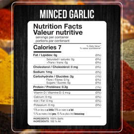 Fresh Finest Minced Garlic - Bulk 5 LB - Dried Garlic Flakes, Ready-to-Use Seasonings for Cooking - Kosher Certified Dehydrated Garlic, Ideal Use For Vegetables, Rubs, Salads, Dressings and More