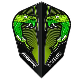 RED DRAGON Airwing Unique Moulded Peter Wright Snakebite Green Standard Dart Flights 1 Set Per Pack (3 Dart Flights in total)