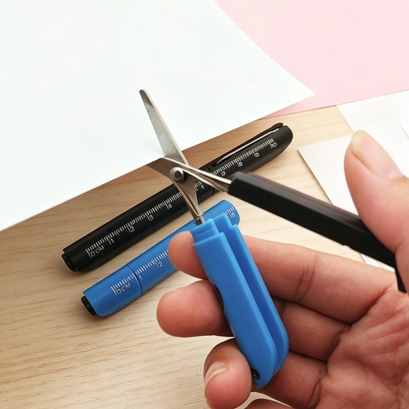 Four in One Multifunctional Creative Ballpoint Pen with Folding Scissors,