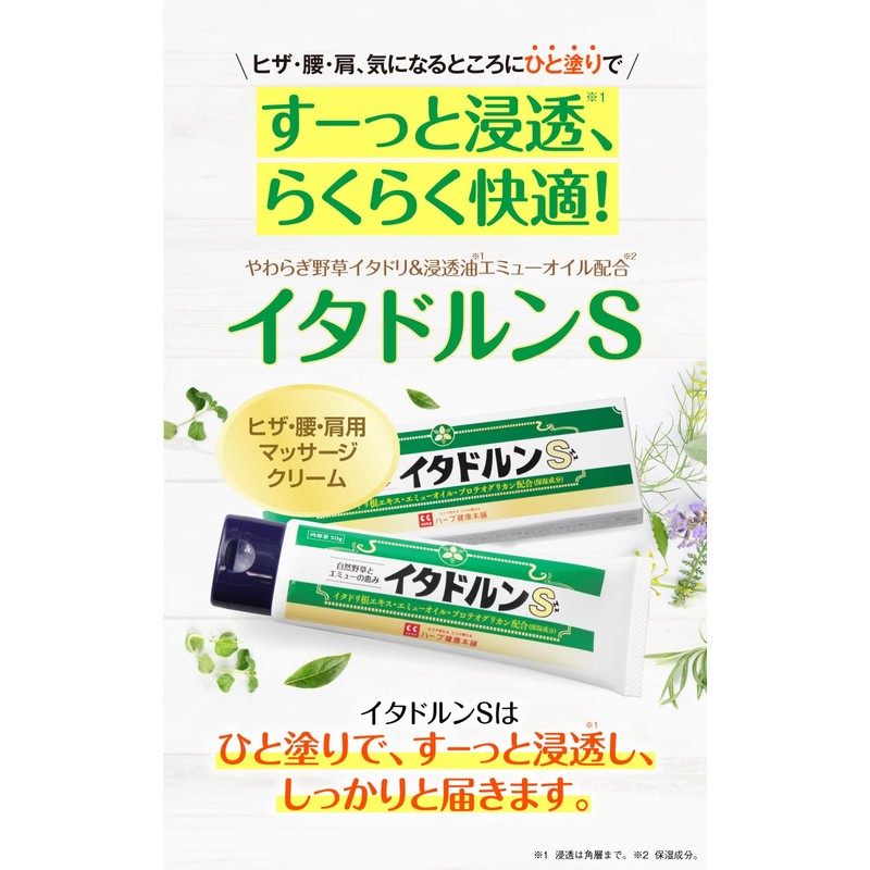 ハーブ健康本舗 イタドルンS 50g ジェルクリーム [ コラーゲン ヒアルロン酸イタドリ 10種の自然野草 配合 国内製造