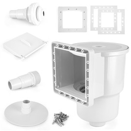 VECKYJL Above Ground Pool Skimmer Kit, Standard Thru-Wall Skimmer - Pool Wall Skimmer, Complete Above Ground Pool Skimmer Box System (White)