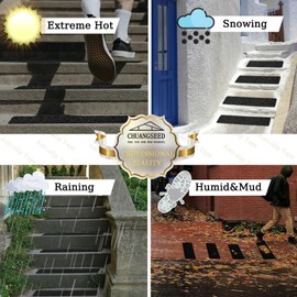 CHUANGSEED Stair Non-Slip Tape 8''x30''（12-Pack） Heavy Duty Black 80 Grit Anti-Slip Outdoor treads Grip Tape- High Traction Adhesive Treads- Anti Skid Tape-Waterproof
