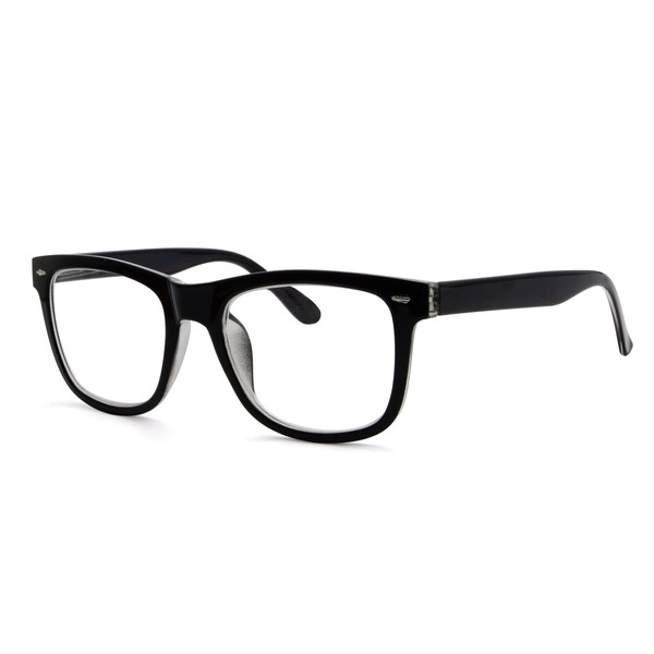 Eyekepper Lectores de bisagras de primavera cuadrados el Lentes de grandes de gafas de lectura (Negro, 1.25)