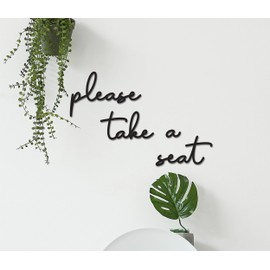 'Please take a seat' Wall Art For Bathroom | Toilet | Funny Washroom Decor | Modern | Scandi | Acrylic | Word Art | WC | Holiday Home | Business | Finishing Touch (Black)