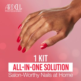 Ardel 1 Step Gel Polish Manicure Kit - Venetian Red, Gel Nail Polish, UV LED Nail Lamp & Prep Pads, Easy At-Home DIY Nail Kit
