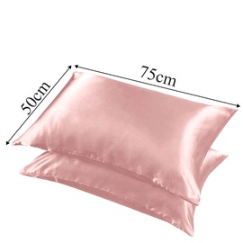 Aspire Homeware Pillow Cases 2 Pack - Super Soft Satin Pillowcase Feels Like Silk Pillowcase – Pink Silk Pillowcases for Hair and Skin Care (50x75cm)