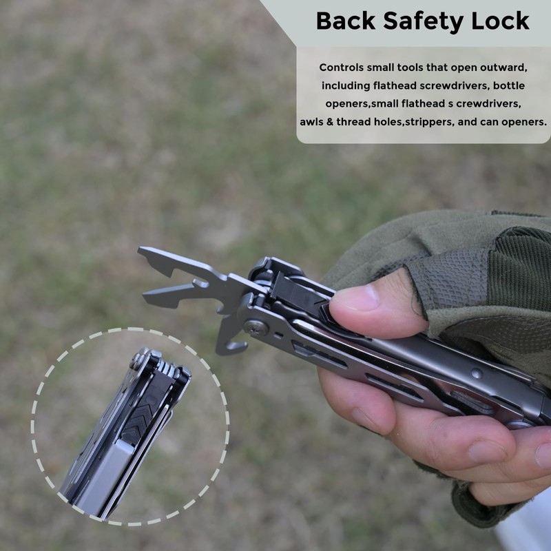 Multitool with Pocket Knife, 25-in-1 Stainless Steel Pliers and Screwdriver,